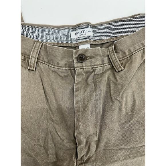 Nautica Mens Dress Pants Size 38x30 Brown Slim Fit - Picture 3 of 12